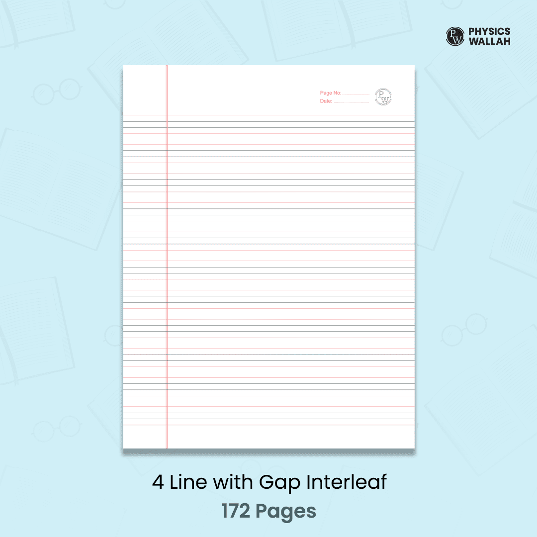 Doodle Notebook | 172 Pages | 18 x 24 cm | Math 10 mm Box | 4 line with Gap English Interleaf Notebook