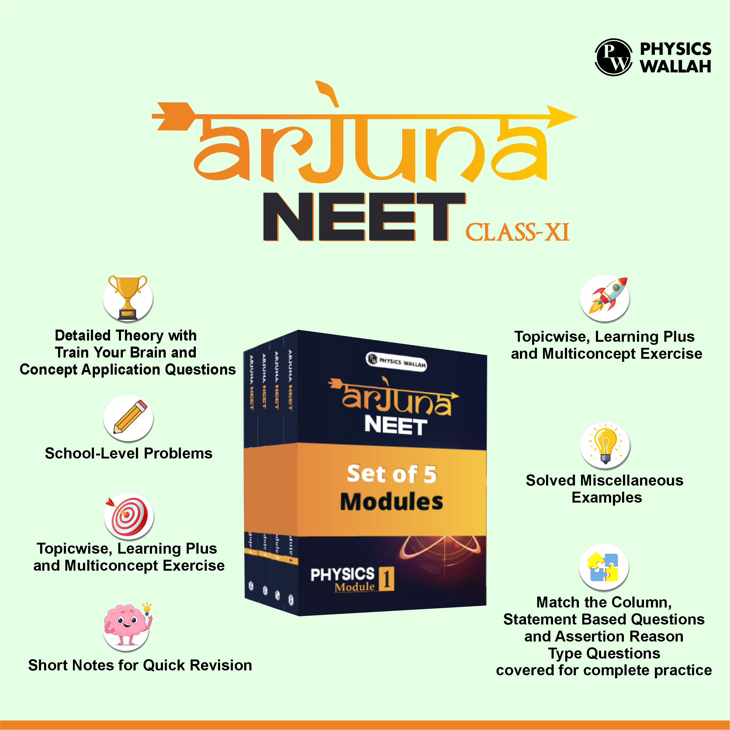 Arjuna NEET Class 11th English 2025 Edition + Notebook set of 3