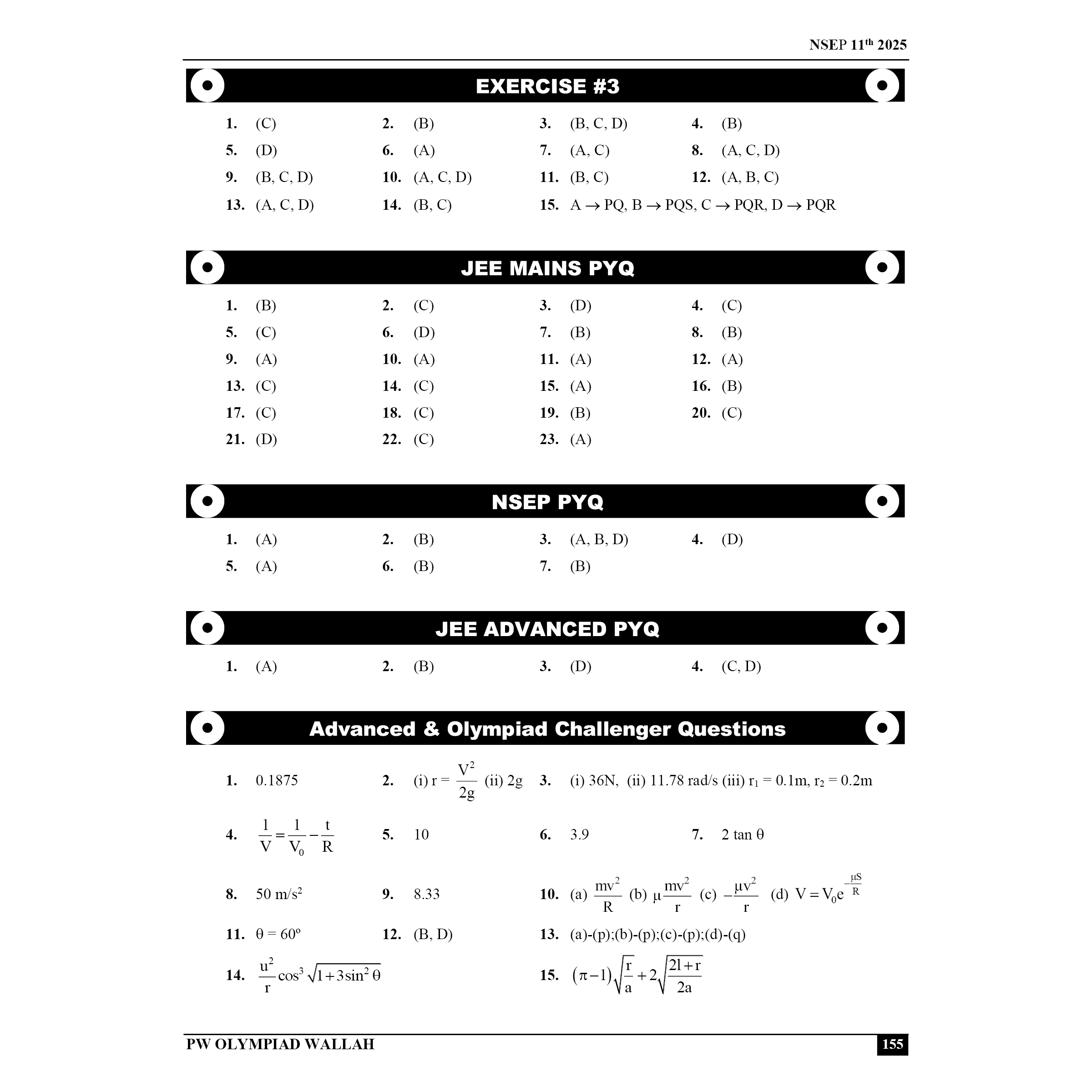 Olympiad Wallah NSEP Class 11 Advanced Physics For JEE & Olympiad 2025 | Detailed Explanations | Problems for Analytical Skills | Ideal For NSEP & Olympiad, INPhO & IPhO
