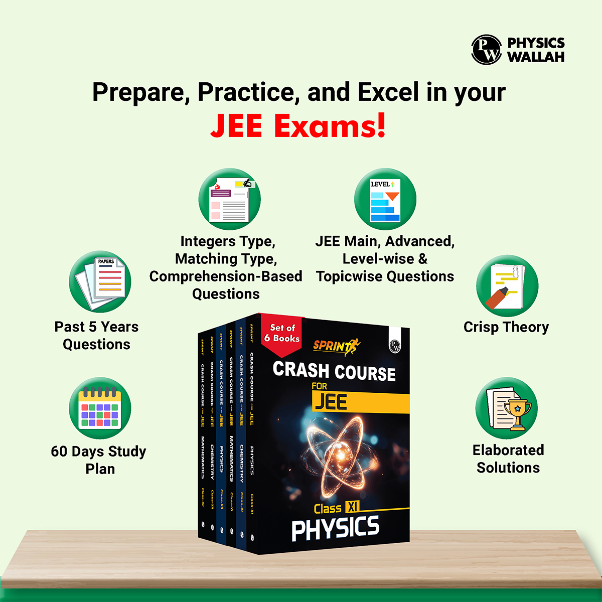 Sprint JEE Crash Course Class 11 & 12 Combo Set of 6 Books l Physics, Chemistry, Mathematics For 2025-2026 Exams l Crisp Theory and JEE Main & Advanced Levelwise Exercises