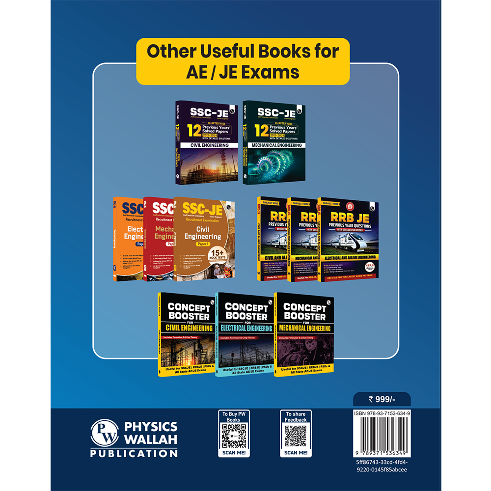 SSC JE Electrical Engineering Chapterwise 12 Previous Years Solved Papers (2024-2012) | 3300+ Objective Questions with Detailed Text Solutions| 12 Years PYQs