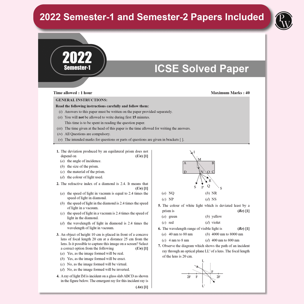 ICSE Class 10 PYQs - Past 10 Years Solved Papers (2025-2015) For 2026 Exams | Physics, Chemistry, Maths, Biology, Economics, History & Civics, Geography, English Paper 1, English Paper 2