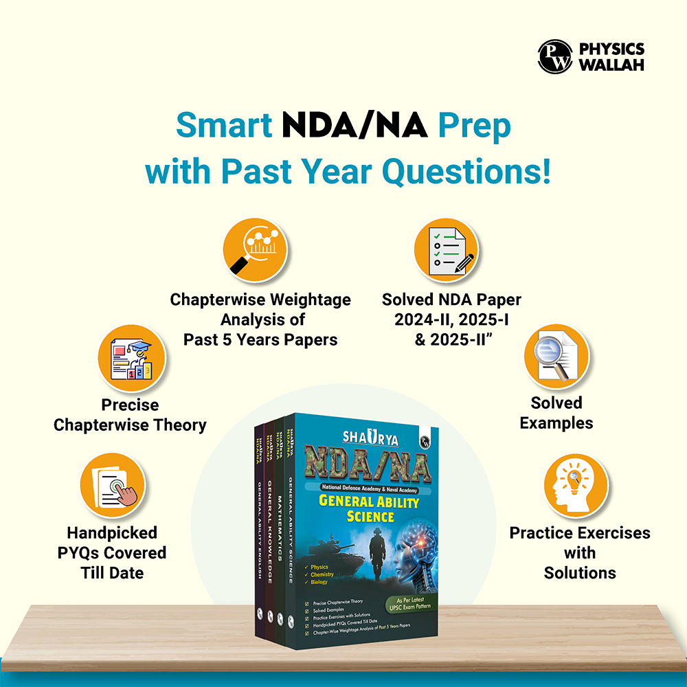 Shaurya NDA/NA Mathematics, General Ability Science, English and General Knowledge Combo Set of 4 Books with Latest 2025 Solved Paper For 2025-26