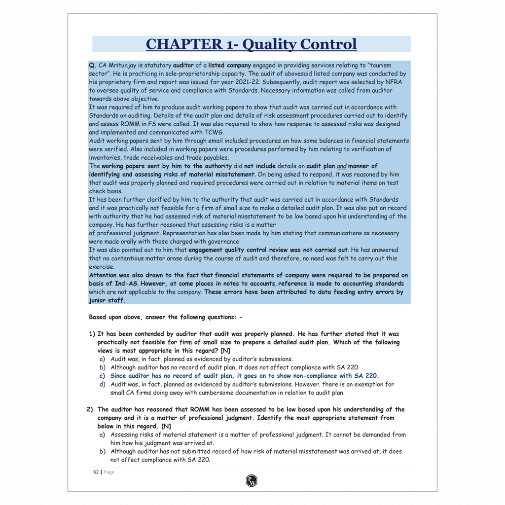 CA Final Advanced Auditing, Assurance and Professional Ethics MCQ's Summary (Including Time & Numerical Limits) By CA Hemant Somani | Applicable For November 2025 & Onwards