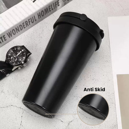 Insulated Coffee Tumbler |  450 ml | Black | Stainless Steel