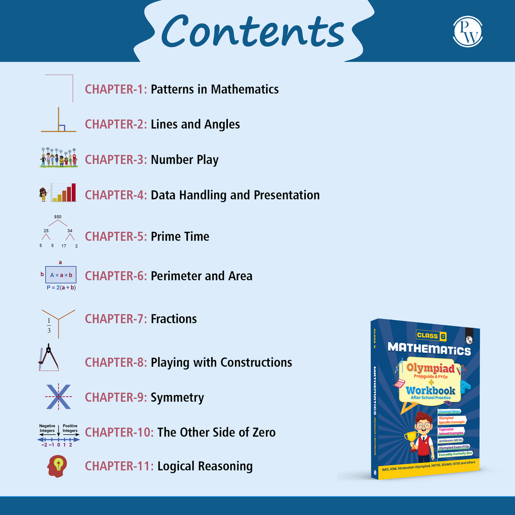 Olympiad Plus Workbook For Class 6 Mathematics Prepguide, Concept Map, PYQs and Worksheets For After School Practice | IMO, iOM, Hindustan Olympiad, NSTSE, SEAMO, ISTSE and Others