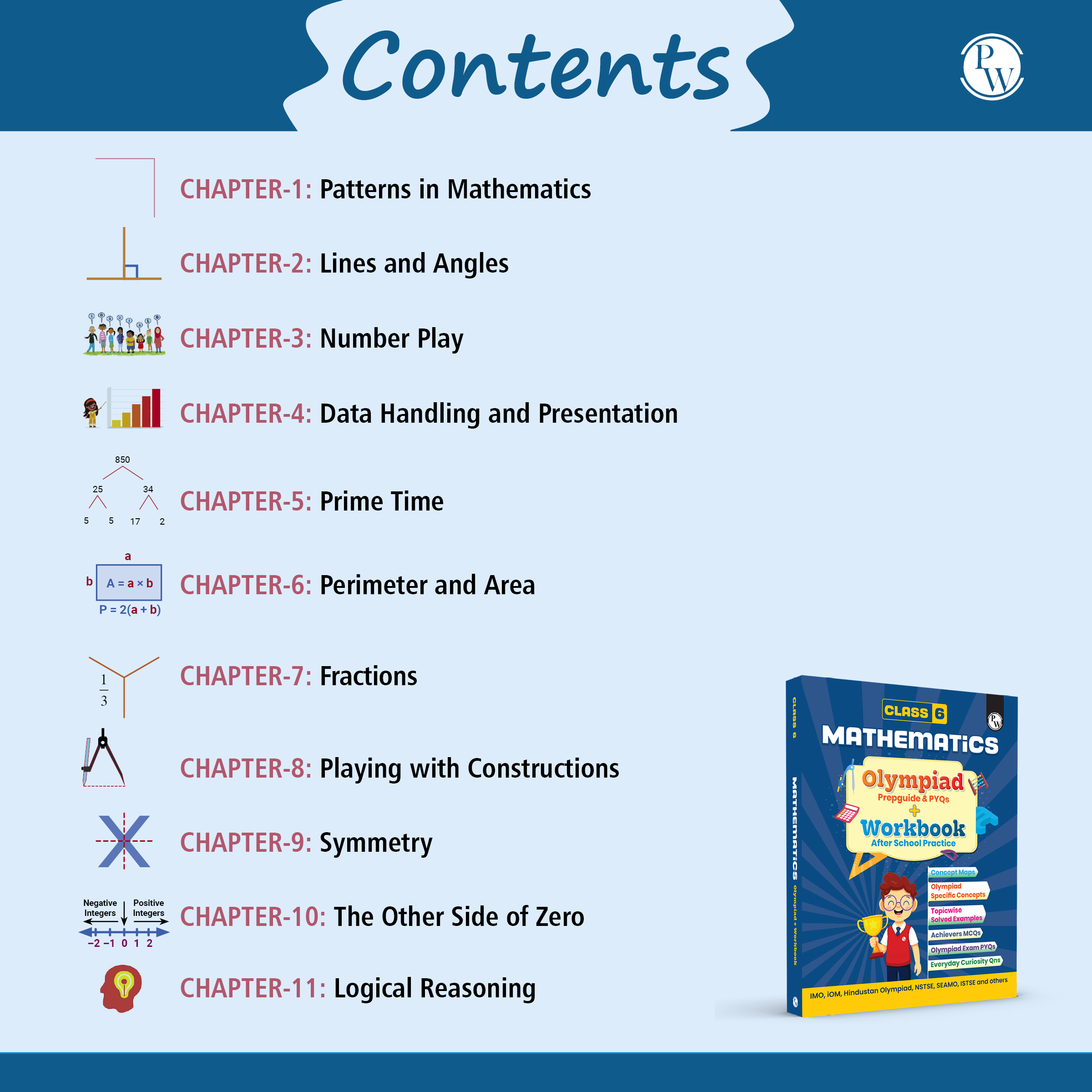 Olympiad Plus Workbook For Class 6 Mathematics Prepguide, Concept Map, PYQs and Worksheets For After School Practice | IMO, iOM, Hindustan Olympiad, NSTSE, SEAMO, ISTSE and Others