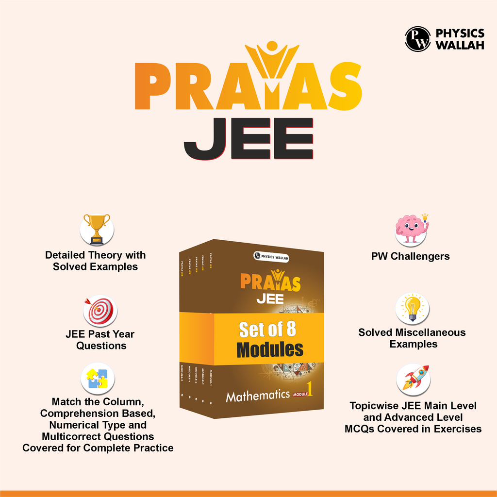 Prayas For JEE Main & Advanced Droppers Mathematics Modules with Solutions Combo Set of 8 Books (2025 Edition)