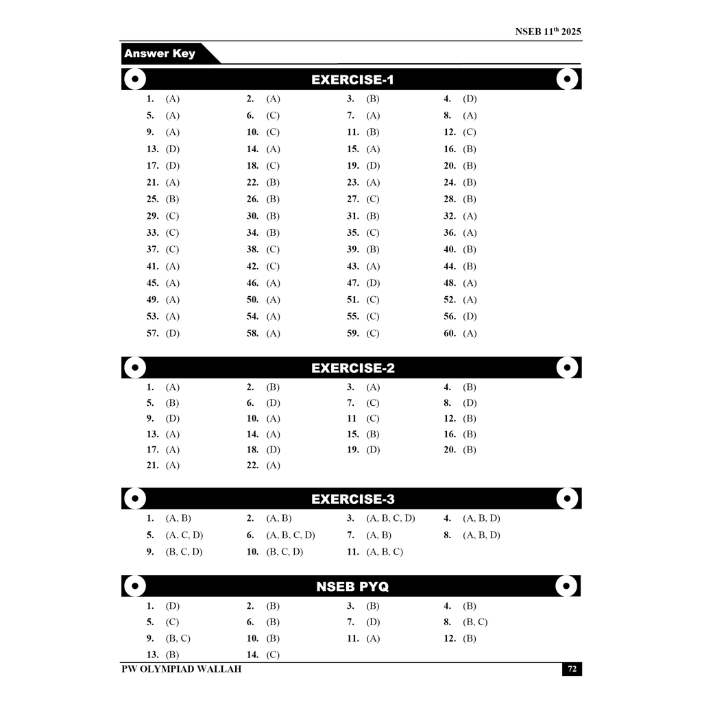 Olympiad Wallah NSEB Class 11 Advanced Biology (Part 1) For Biology Olympiad 2025 | Practice Questions, PYQ, Detailed Solutions | Ideal For INBO & IBO