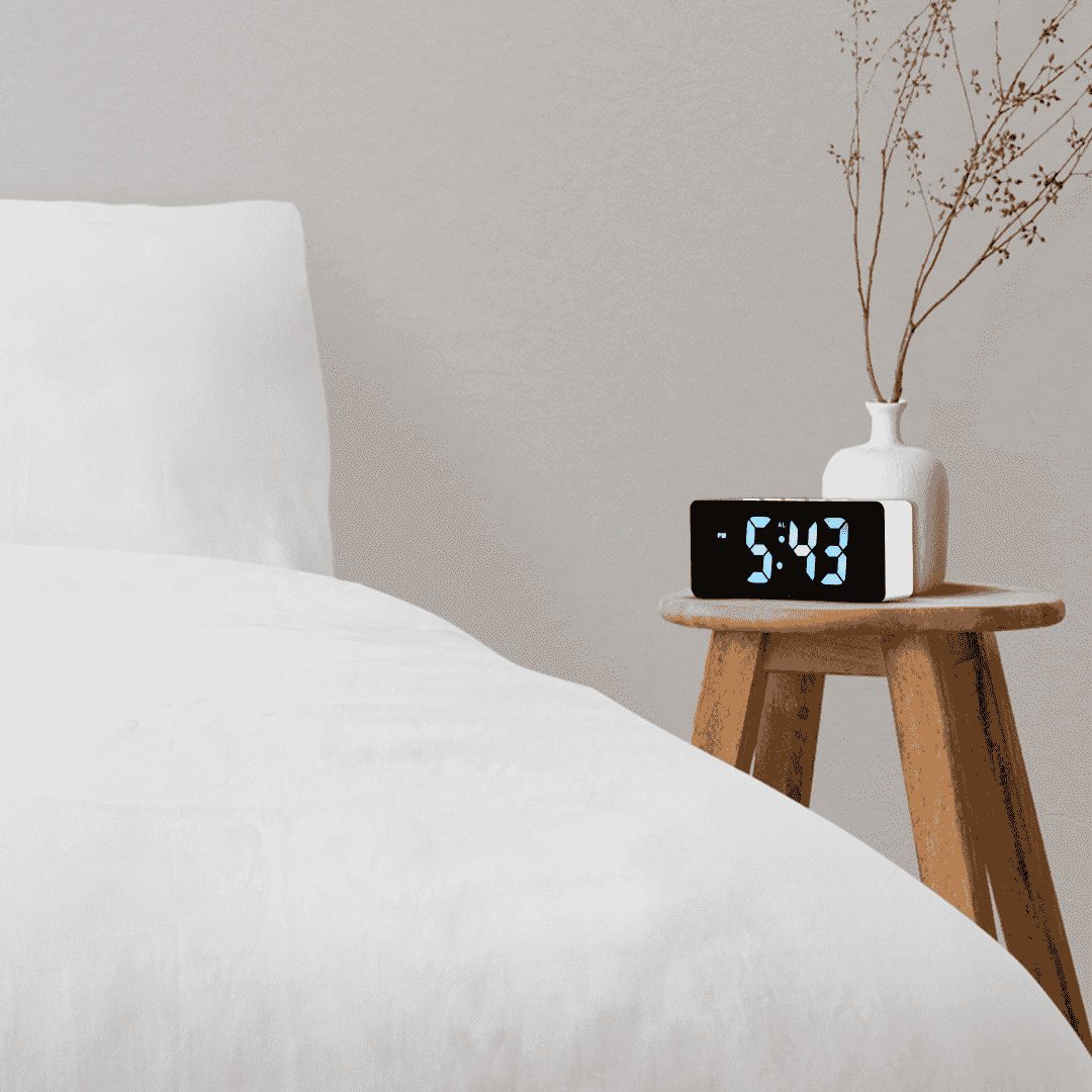 Digital Alarm Clock Table Clock for Students, Home, Office, Bedside Smart Timepiece for Heavy Sleepers, Automatic Sensor,Time,Date &Temperature, Alarm Clock for Bedroom 5 (MIROR Clock)