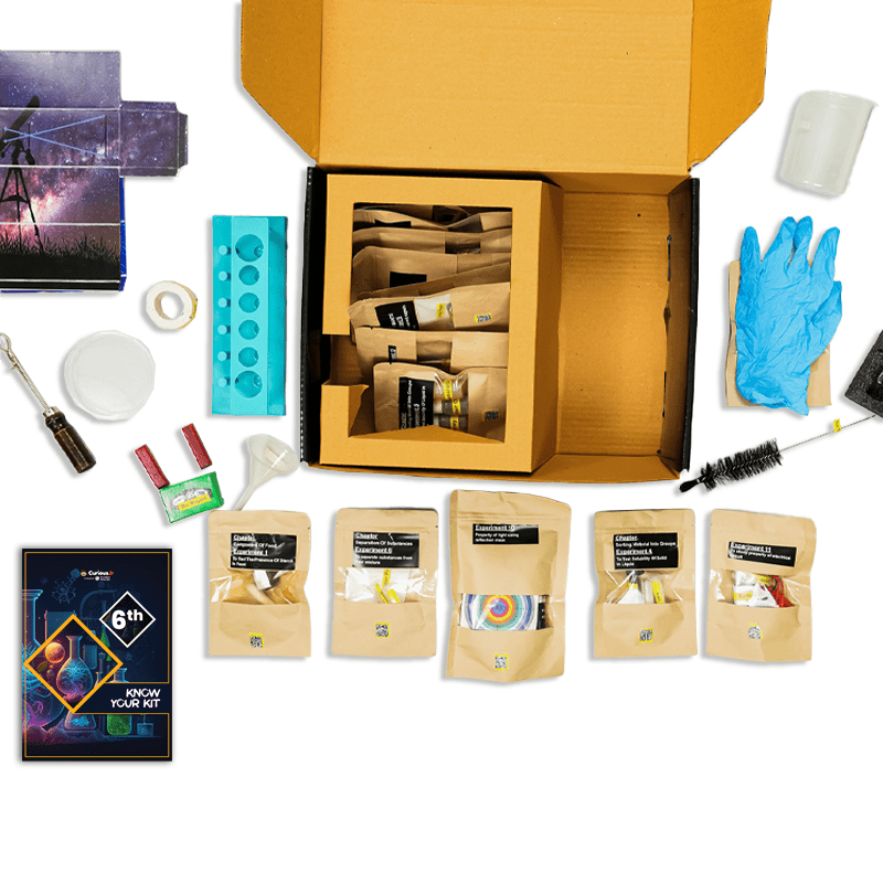 Curious Jr. Science Experiment Kit For Class 6th - CBSE and NCERT Topics based Experiments with Video Tutorials and Manual (Multicolor) | Science Project Kit