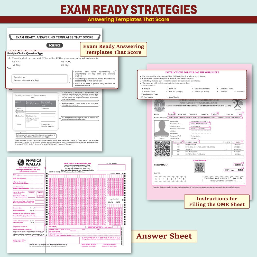 CBSE Class 10 Real Feel Sample Papers 2025 - Science, Maths (Standard), Social Science, English with 50% Competency Based Questions I CBSE like Question & Answer Sheets