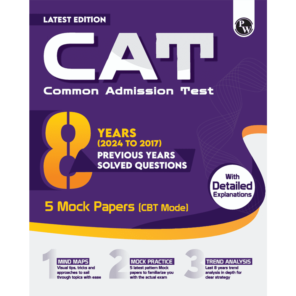 CAT 8 Years Chapterwise & Topicwise Previous Years Solved Questions (2024-2017) and 5 Mock Papers (CBT Mode) with Details Explanations