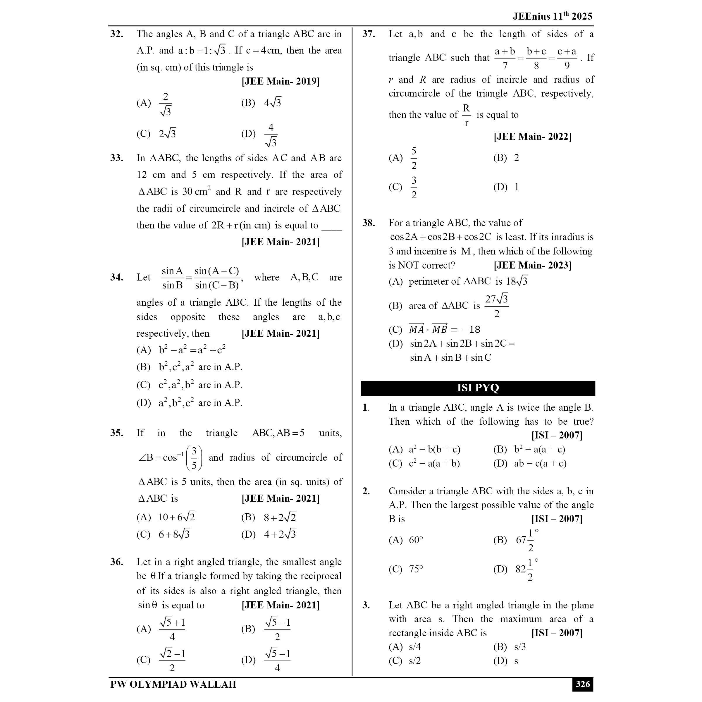 Olympiad Wallah JEEnius Edge 11 Mathematics (Part 1) For JEE, ISI-CMI & Olympiad Maths | Expert Crafted Content | Logical & Analytical Problem Sets