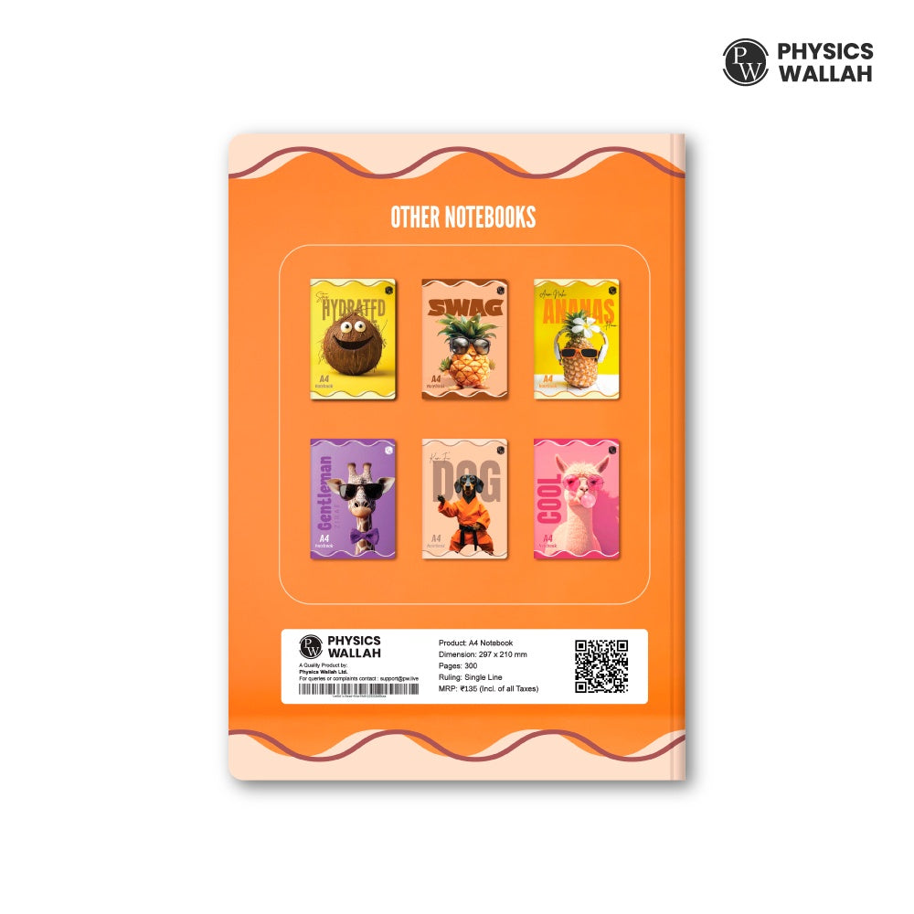 300 Pages A4 Notebook | Single line | Ruled Notebook for School, College & Office Use | Smooth Paper | Durable Cover