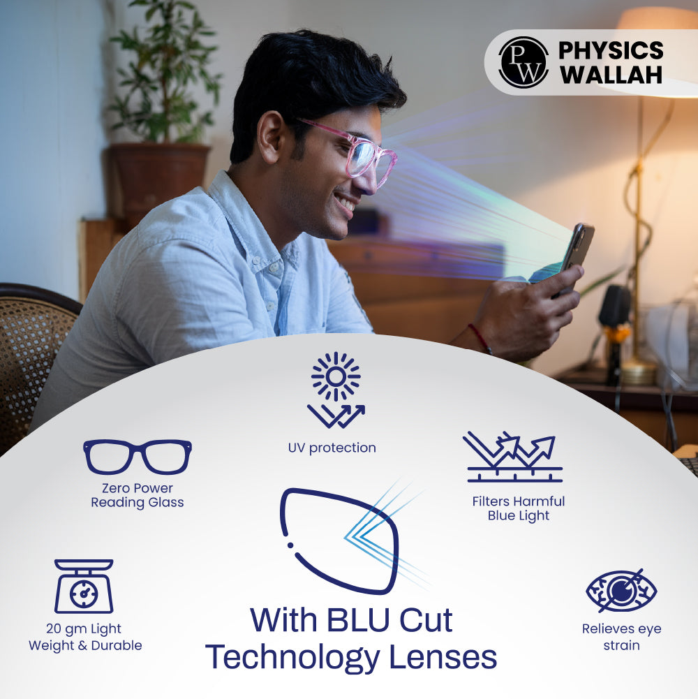 NAZARIYA Blue Ray Protection Glasses | Stylish Zero Power Glasses for Men & Women | UV Filter Glasses | Computer Glasses for Eye Protection | Lightweight | Pink