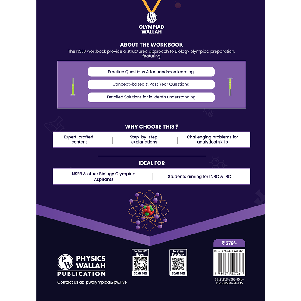 Olympiad Wallah NSEB Class 12 Advanced Biology (Part 2) For Biology Olympiad 2025 | Practice Questions, PYQ, Detailed Solutions | Ideal For INBO & IBO