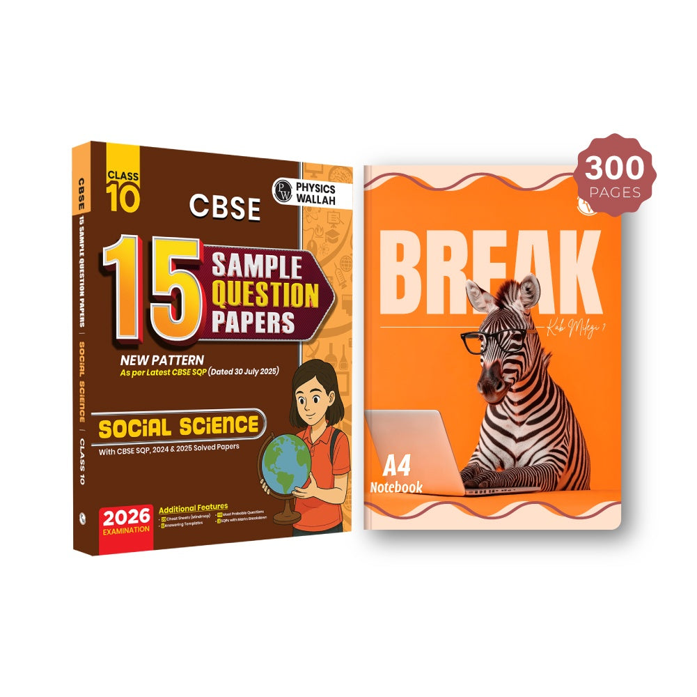 CBSE 15 Sample Question Papers Class 10 Social Science For 2026 Board Exam  | Mind Maps, 111 Most Probable Questions, Answering Templates & Marks Breakdown and 300 page A4 ruled notebook