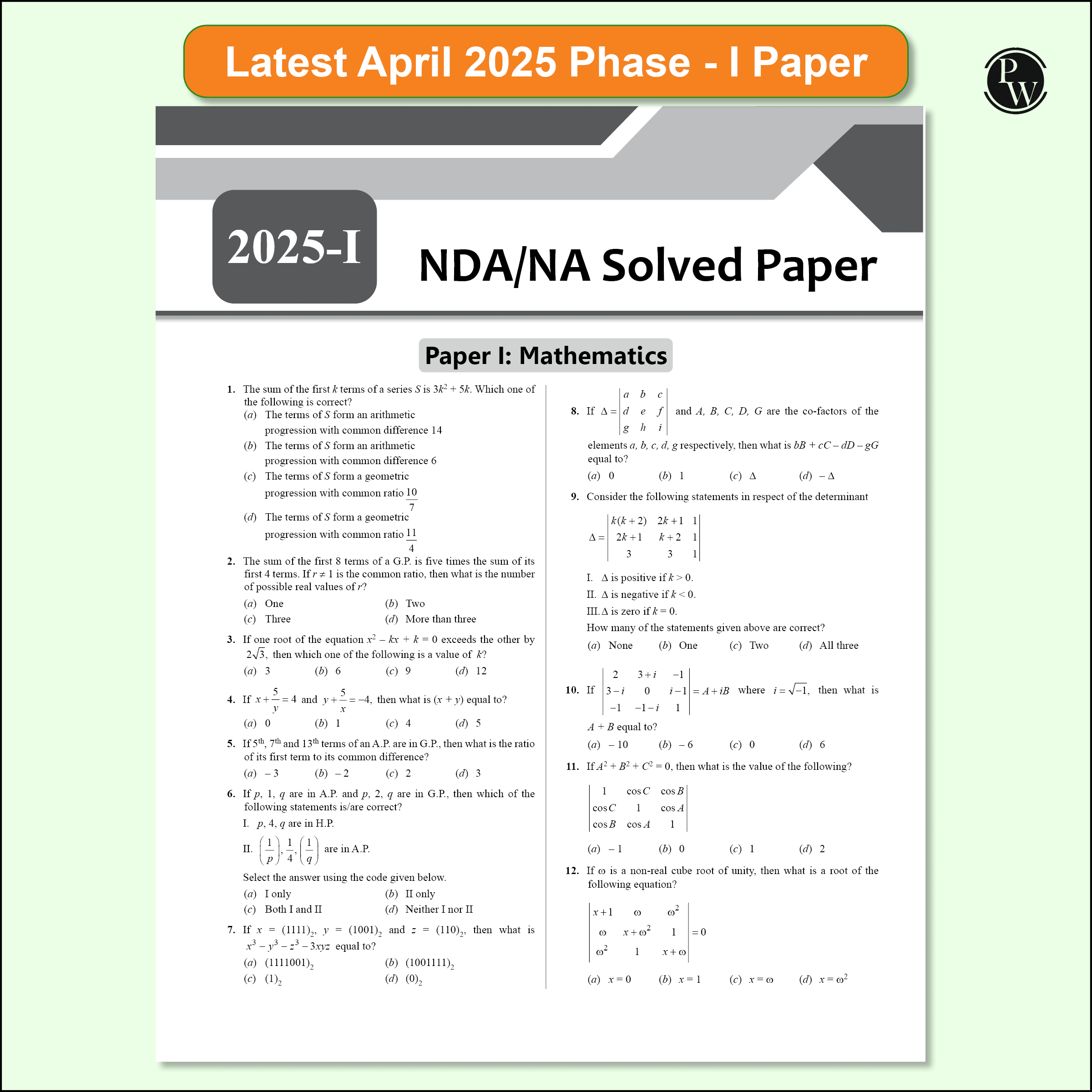 NDA NA 22 Previous Years Solved Papers (From 2014 to April 2025) Chapterwise and Topicwise PYQs