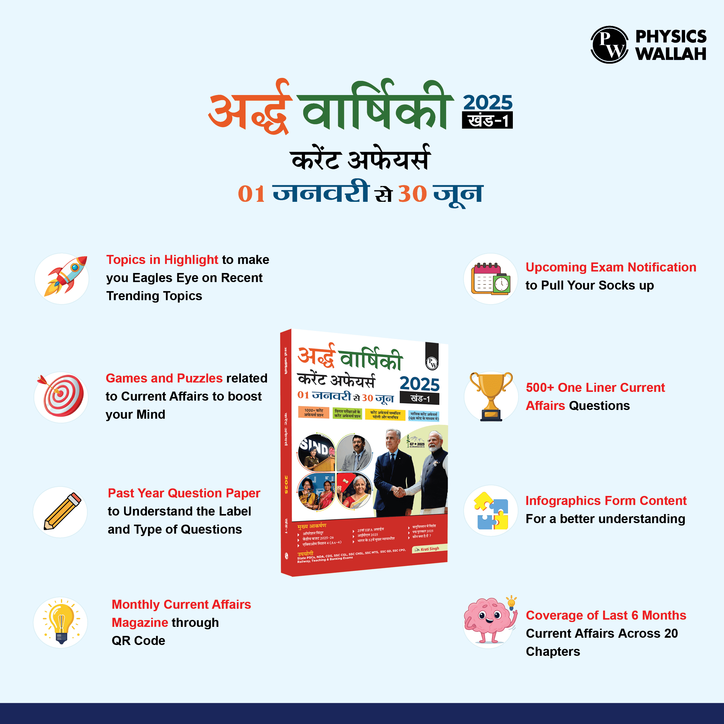Half Yearly Current Affairs Magazine Vol. 1 January to June 2025 By Krati Singh | For SSC, Banking, Teaching, Railway, Defence and Other Competitive Exams 2025-26 Hindi Edition