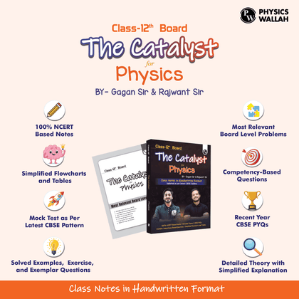 Class 12 Board The Catalyst For Physics with Most Relevant Practice Questions Booklet By Gagan Sir & Rajwant Sir | Handwritten Notes | Detailed Theory, PYQs