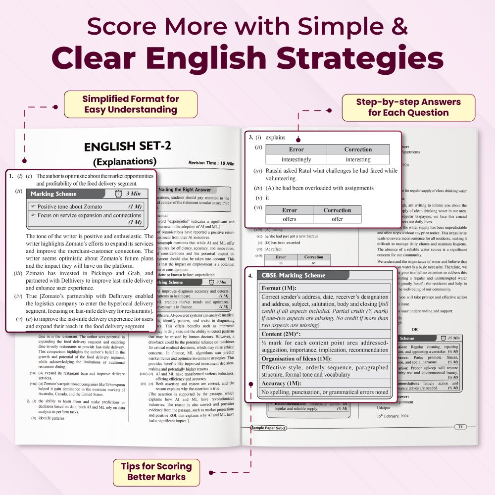 CBSE Class 10 - Real Feel Sample Papers 2026 with Set of 8 CBSE Like Questions and Answer Booklet Sheets with Solutions & Marking Scheme - Science, Maths (Std), Social Science, English