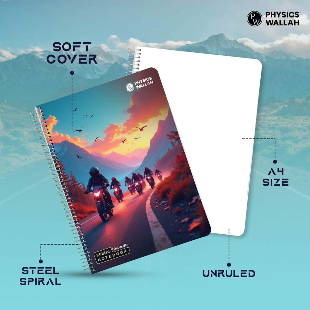Single Subject Spiral Notebook Single | 250 Pages unruled | High-Quality Paper | Perfect for School, College & Exam Preparation