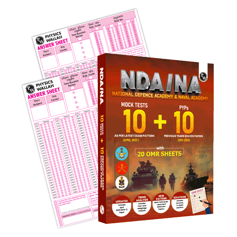 UPSC NDA/NA National Defence Academy & Naval Academy 10 Previous Year Solved Papers (PYQs) 2019-2025 & 10 Mock Tests with 20 OMR Sheets For NDA Exams 2025-2026