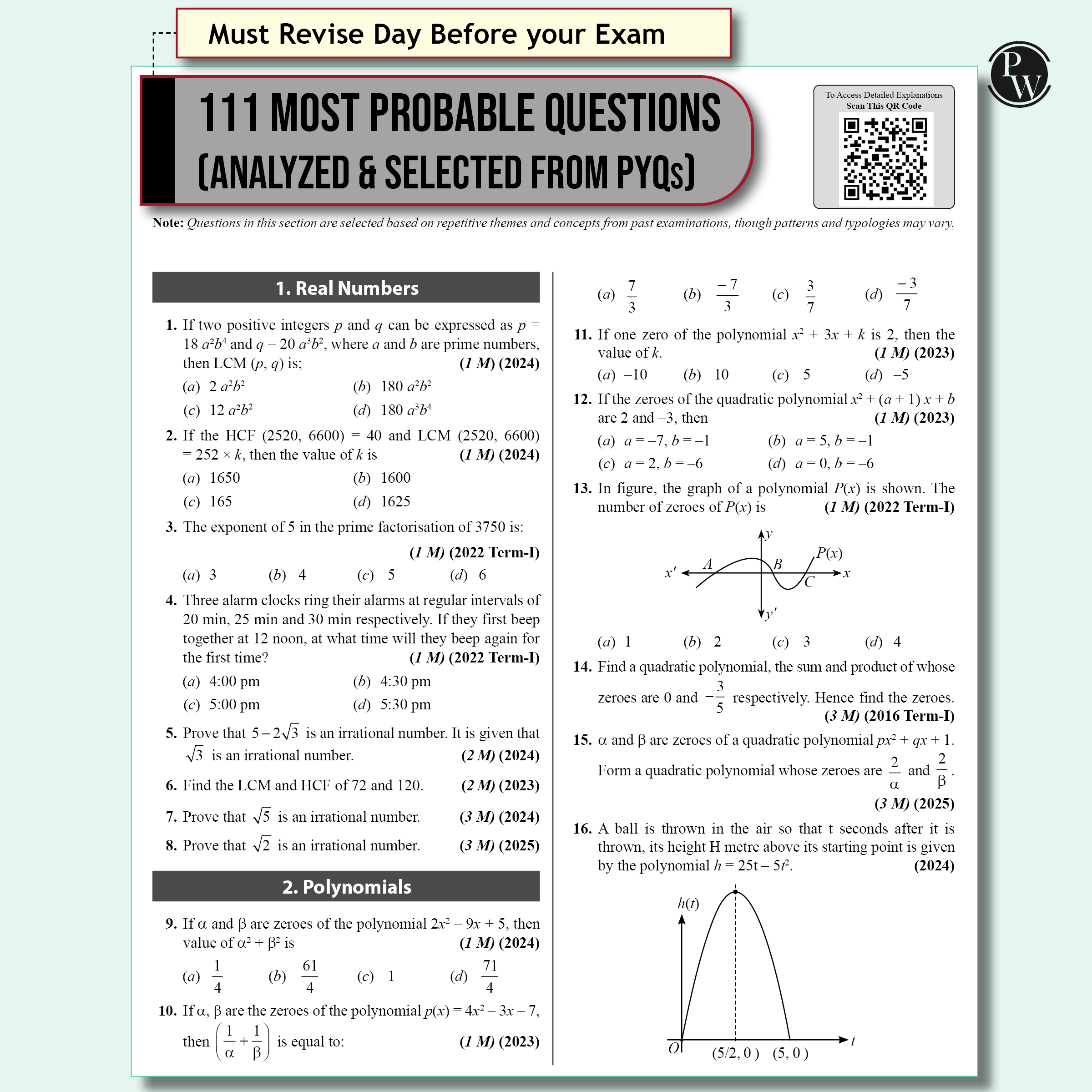PW CBSE Class 10 Sample Papers Combo of 2 Books - Science & Maths Standard for 2026 Exams ( As Per Latest SQP Dated 30 July 2025)