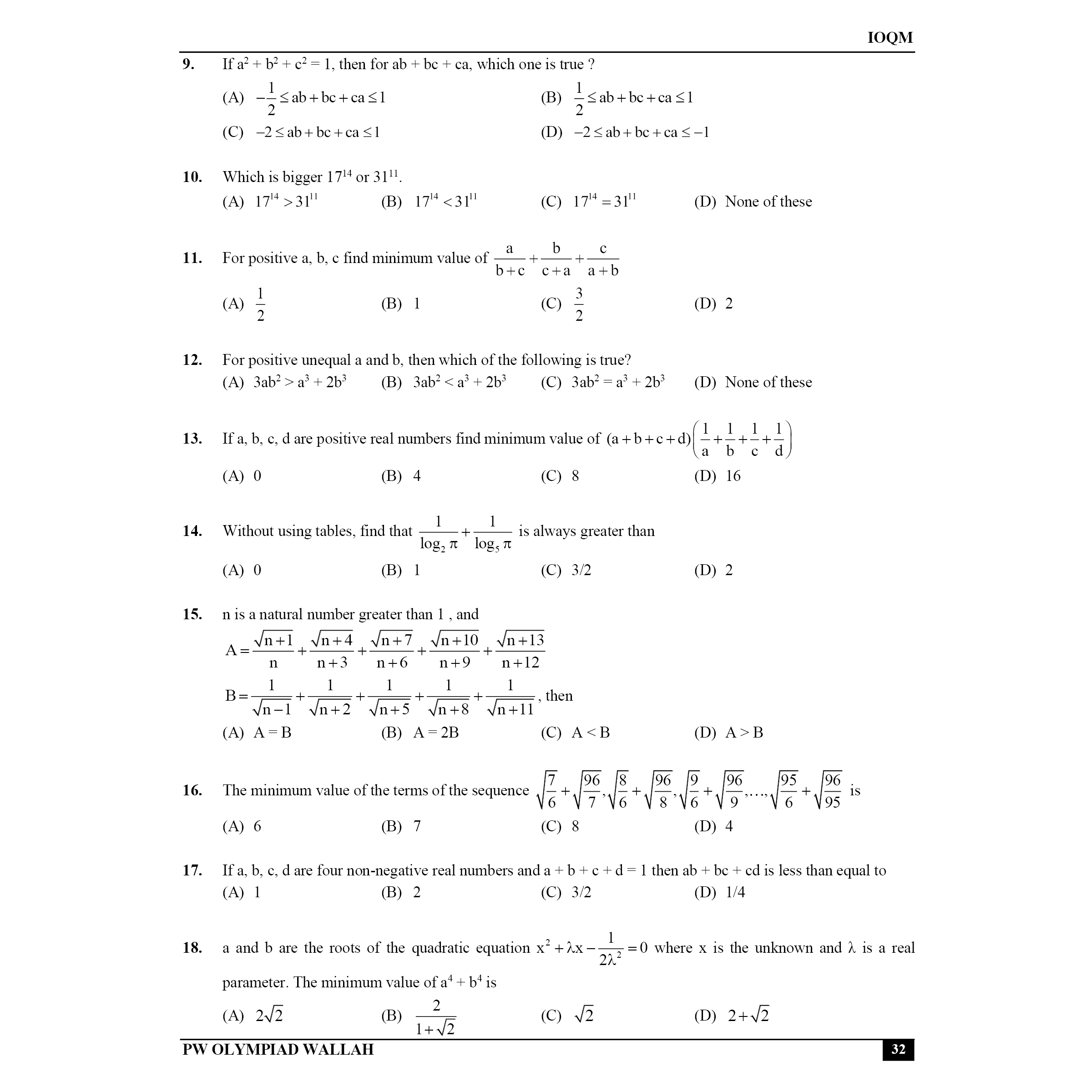 Olympiad Wallah IOQM Mastering Olympiads Mathematics Comprehensive Guide For 2025 Exams | Logical & Analytical Problem Sets | Olympiad Level Challenges Ideal For IOQM, RMO, INMO