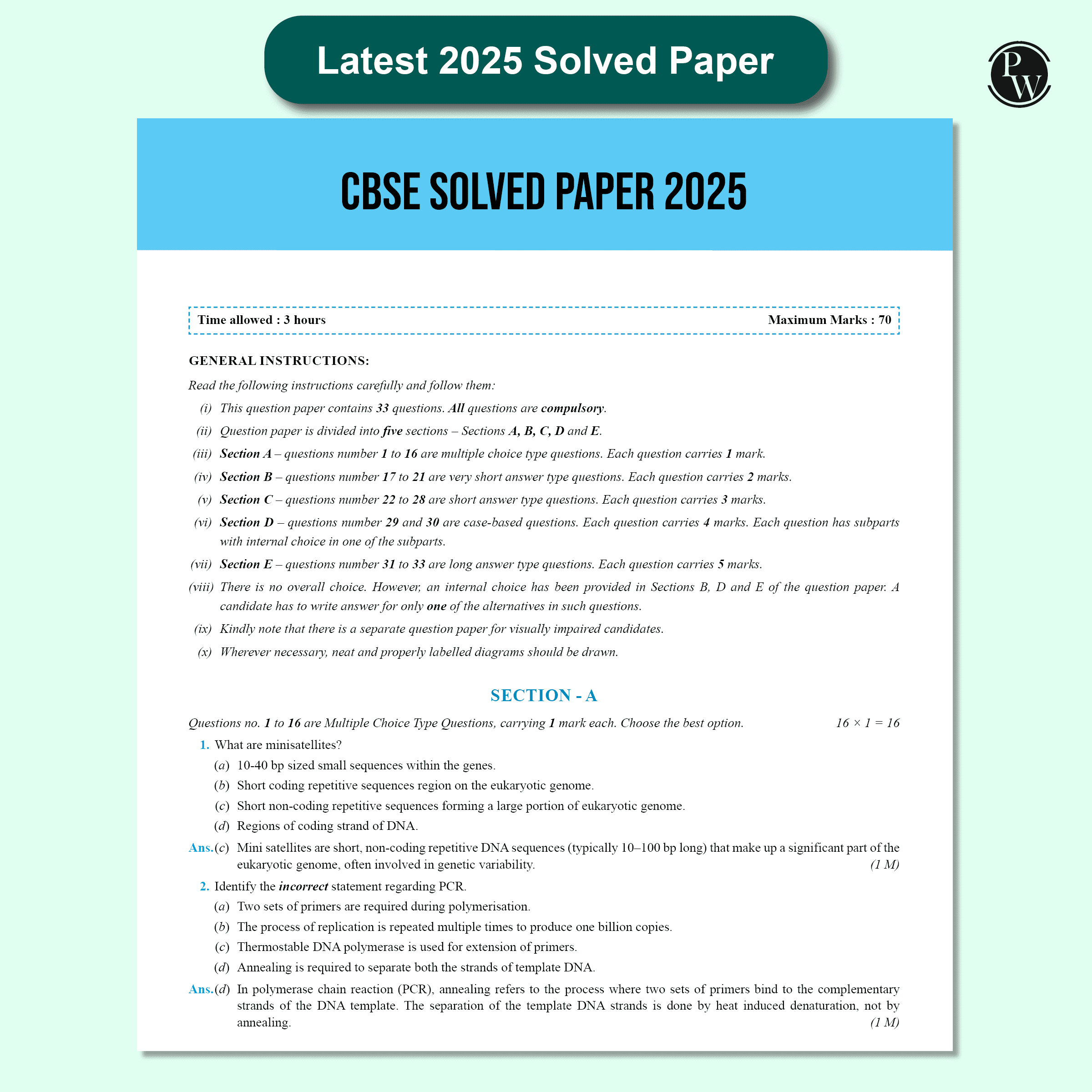 CBSE Question & Concept Bank (QCB) Class 12 Biology Chapter-wise and Topic-wise Solved Questions For 2026 Exams with 50% Competency Based Question