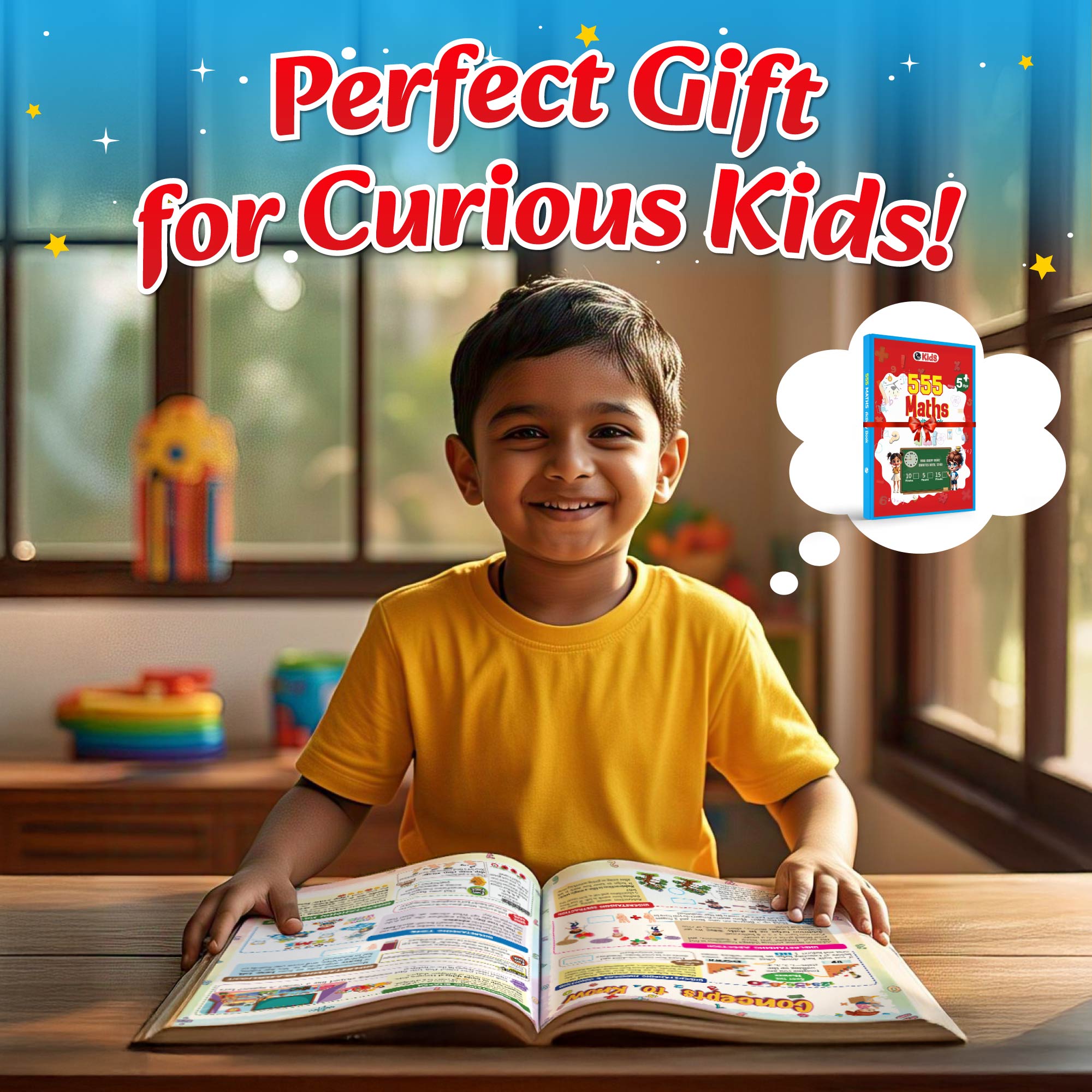 555 Maths Activity Book For Kids-  Brain Games For 5+ Years Old Kids -  Puzzles, Colorful Games, Shapes, Numbers, Time, Word Problems, Additions, Subtractions,Questions for-PW Kids