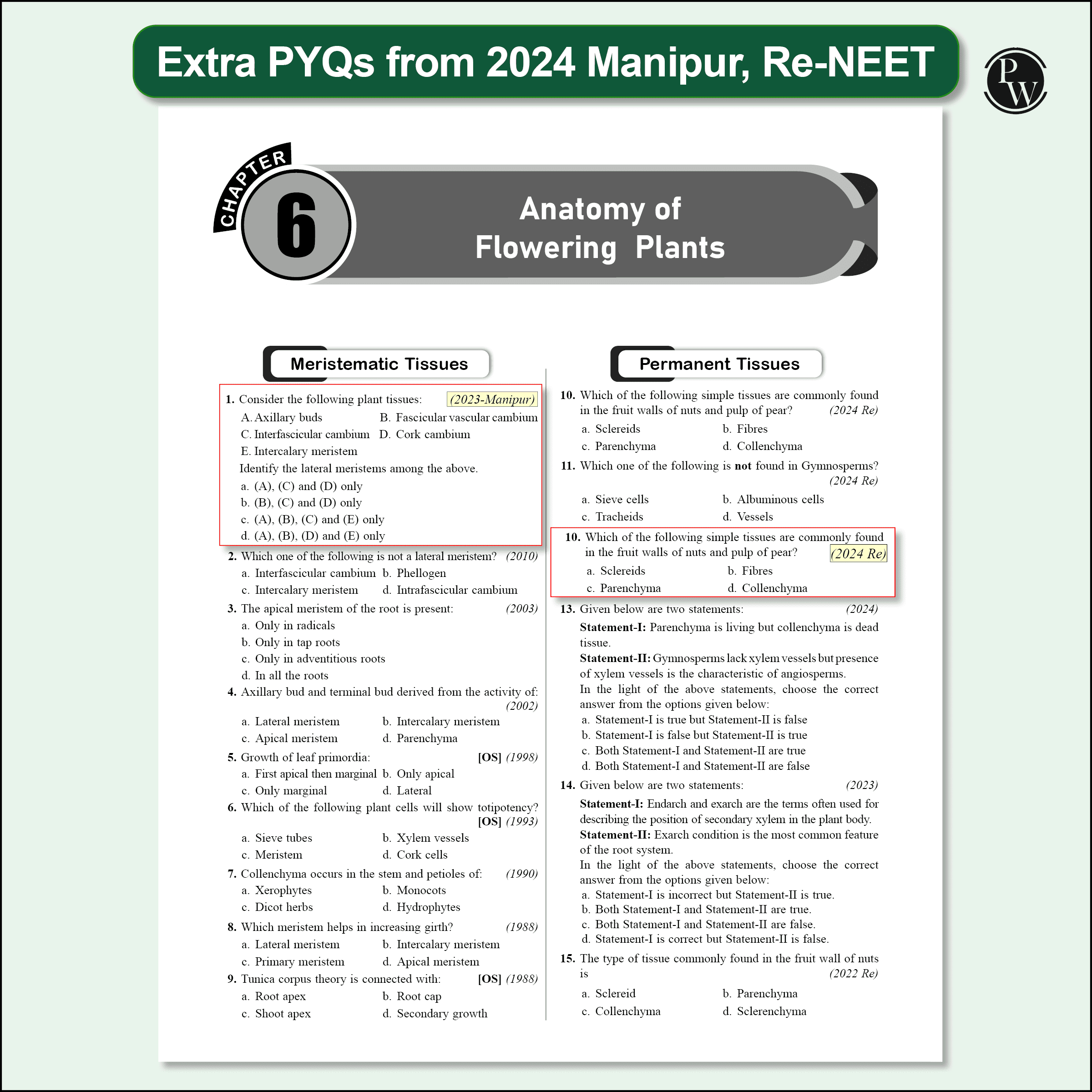 38 Years NEET Previous Year Solved Question Papers Biology PYQ (2025 - 1988) Chapterwise Topicwise Solutions For NEET Exam 2026 with Newly Added Topics
