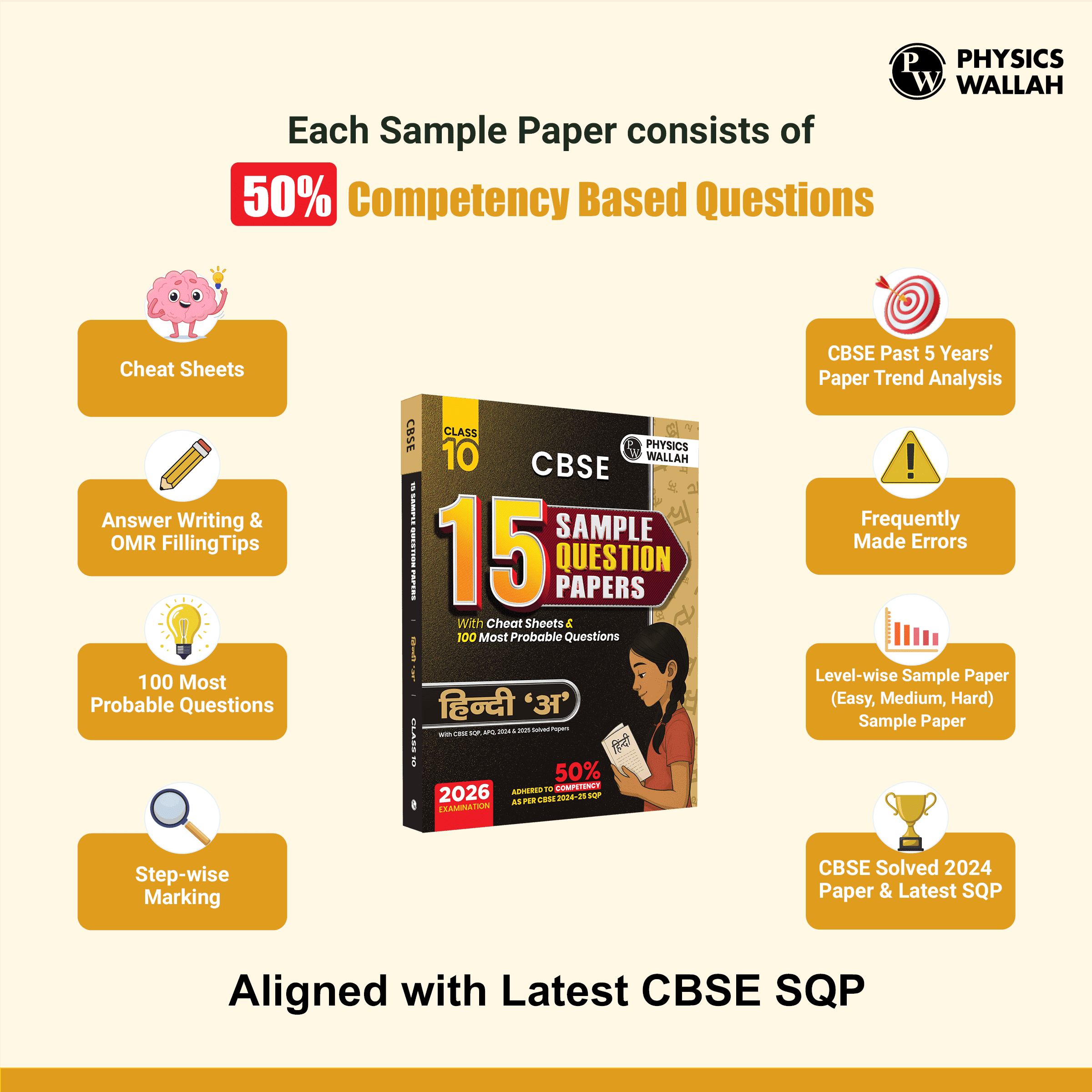 15 CBSE Sample Paper Class 10 Hindi A For 2026 Board Exam with 50 Percent Competency Based Questions 100 Most Probable Questions