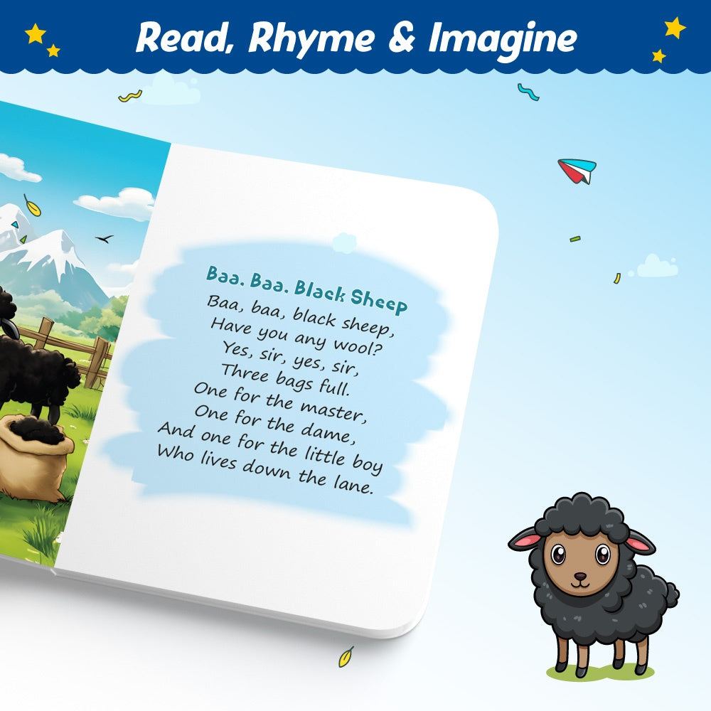 Nursery Rhymes Board Book For Kids – Colorful Illustrated Rhymes For Toddlers & Preschoolers, Fun Read-Aloud Book, Early Learning, First Words, Songs & Stories For Babies