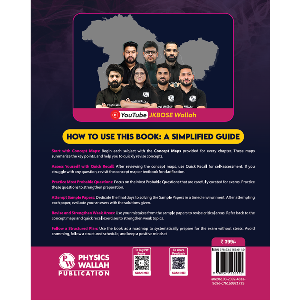 JKBose End Game For Class 10 Science, Mathematics and Social Science For 2026 Exams | Chapterwise Cheat Sheets | Quick Recall | 12 Mock Papers with Video Solutions