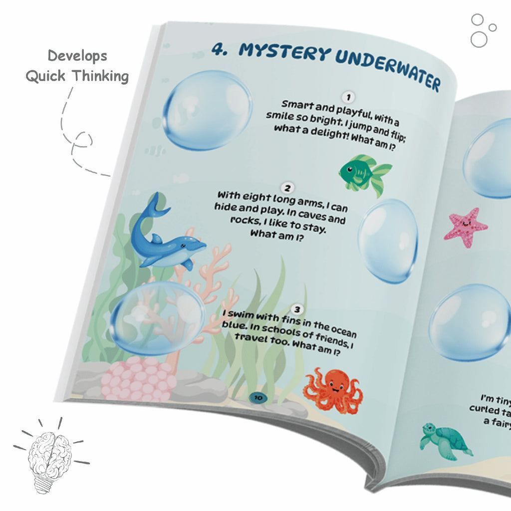 Riddles Book For Kids | 200+ Theme Based Riddles Book For 4+ Years Old | English Interactive Brain Teasing Riddle Activity Book For Growing Kids