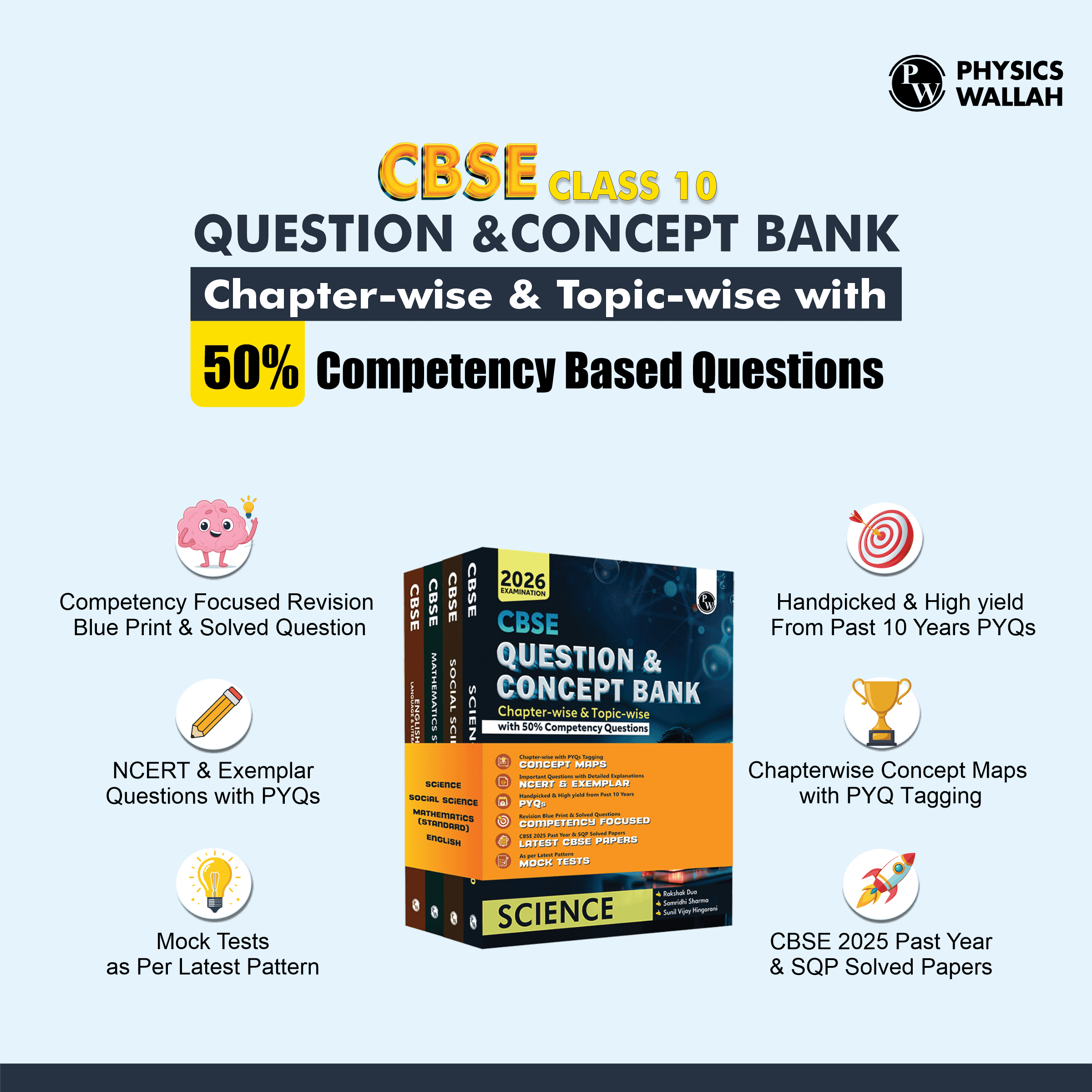 CBSE Question & Concept Bank (QCB) Class 10 Mathematics (Standard), Science, Social Science, English Combo Set of 4 Books Chapterwise & Topicwise Solved Questions For 2026 Exams