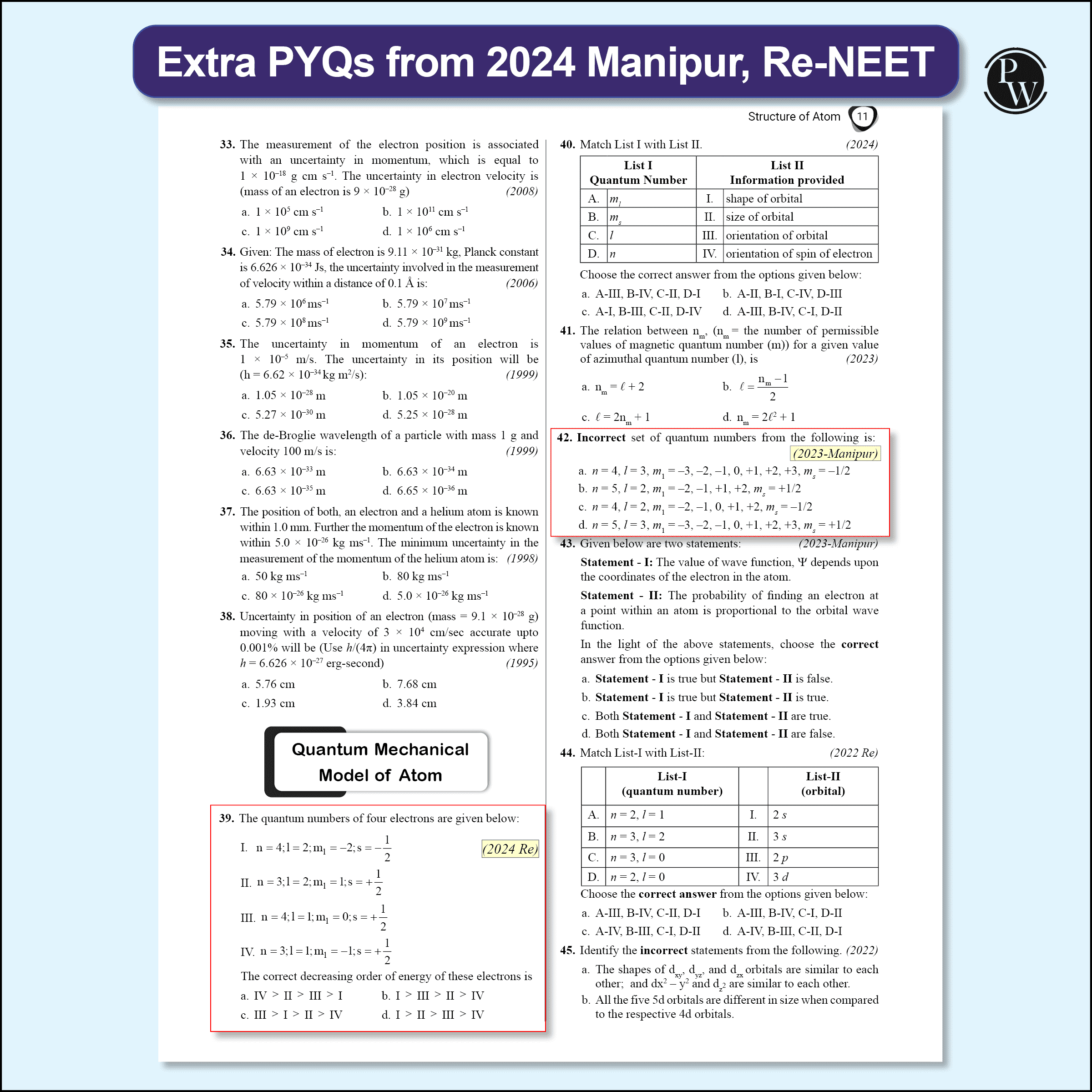 38 Years NEET Previous Year Solved Question Papers Chemistry PYQ (2025 - 1988) Chapterwise Topicwise Solutions For NEET Exam 2026 with Newly Added Topics