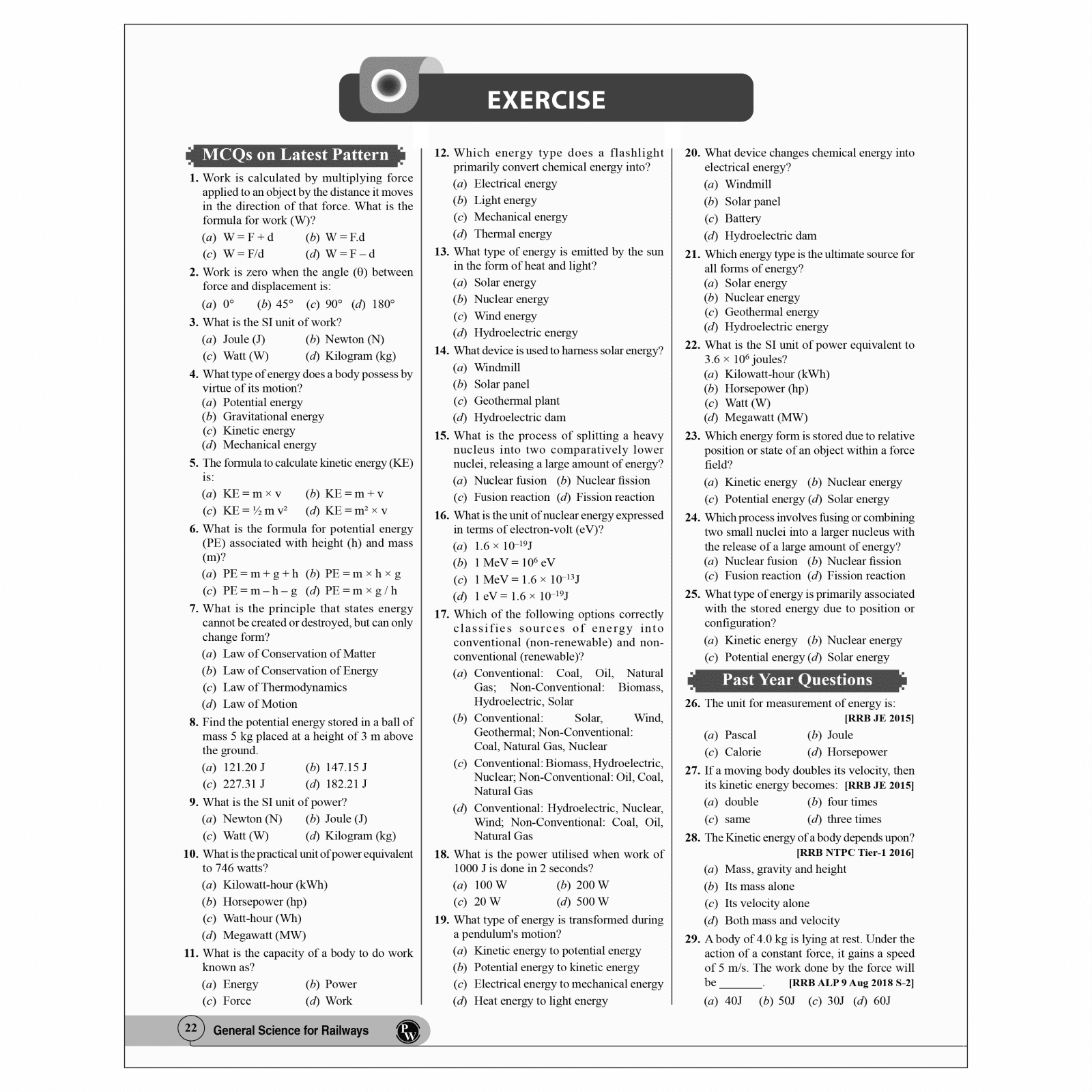 RRB General Science for RRB ALP, Technician, NTPC Stage 1 & 2, Group D Level 1 and JE Exams 2024 I Chapterwise theory with exercise I PYQs I English Editions