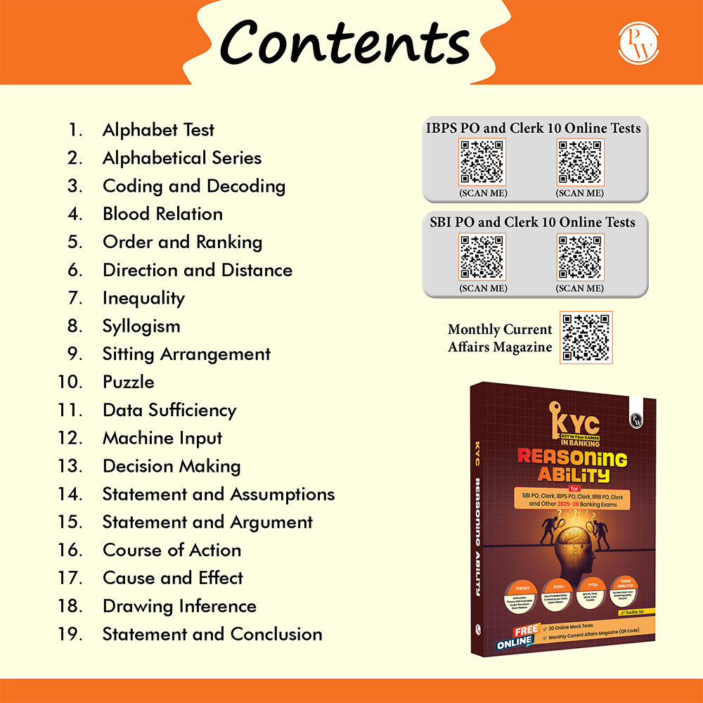KYC Reasoning Ability | Chapterwise Theory, Exercise, Past Year Questions (PYQ) By Sachin Sir For SBI PO, Clerk, IBPS PO, Clerk, RBI & Other Banking Exams 2025- 26 | Free 20 Online Tests