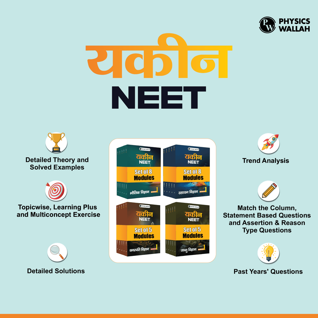 Yakeen For NEET Droppers Hindi Edition Physics, Chemistry, Botany and Zoology Modules with Solutions & 30 OMR Sheets Combo Set of 26 Books (2025 Edition)