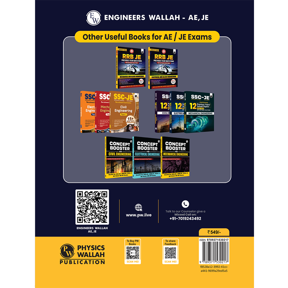 RRB JE Civil and Allied Engineering | Subjectwise Previous Year Questions with Detailed Solutions | CBT-ll As Per Latest Exam Pattern | 2300+ Bilingual Questions