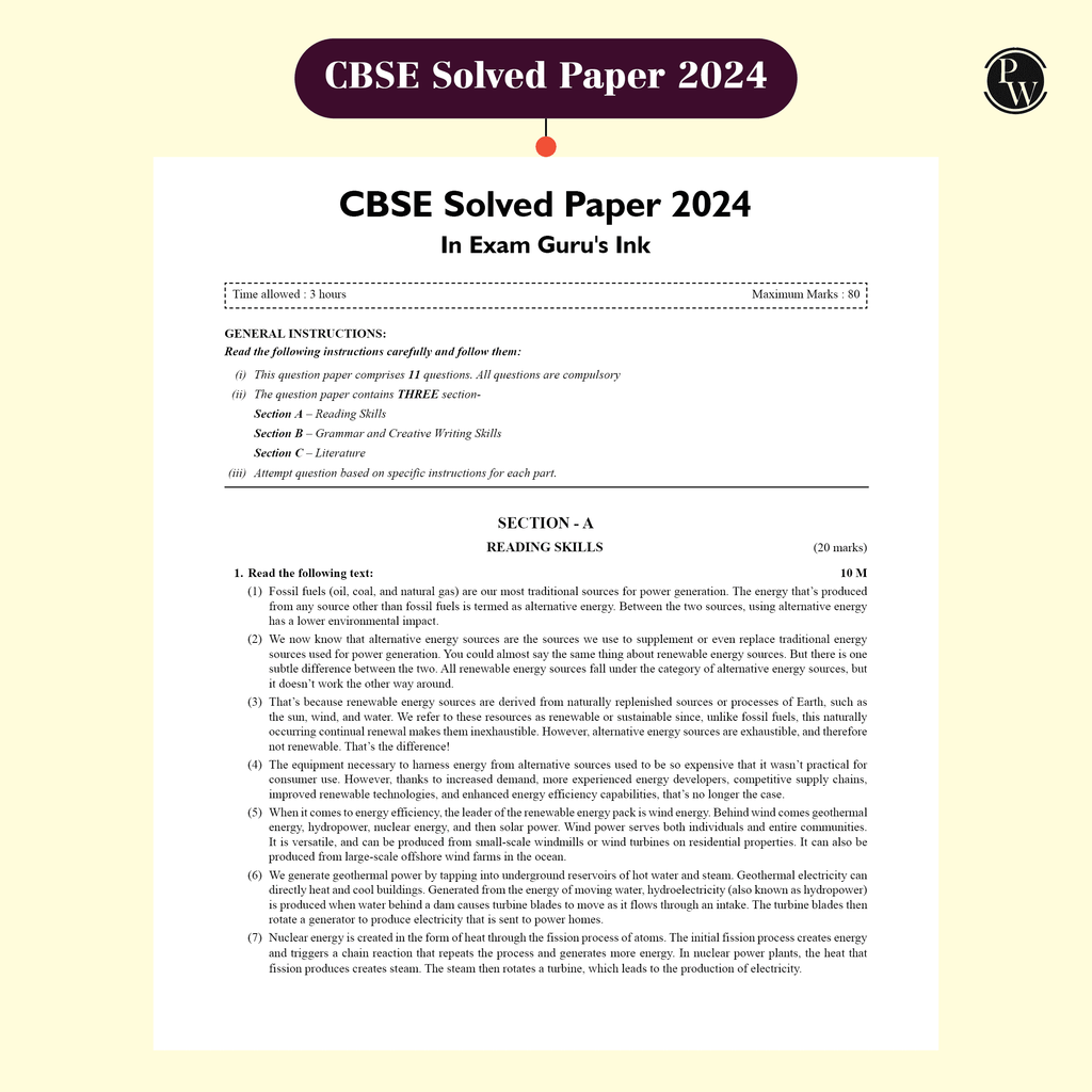 CBSE 15 New Pattern Sample Question Papers Class 10 English For 2025 Exam with 50 Percent Competency Based Questions 100 Most Probable Questions