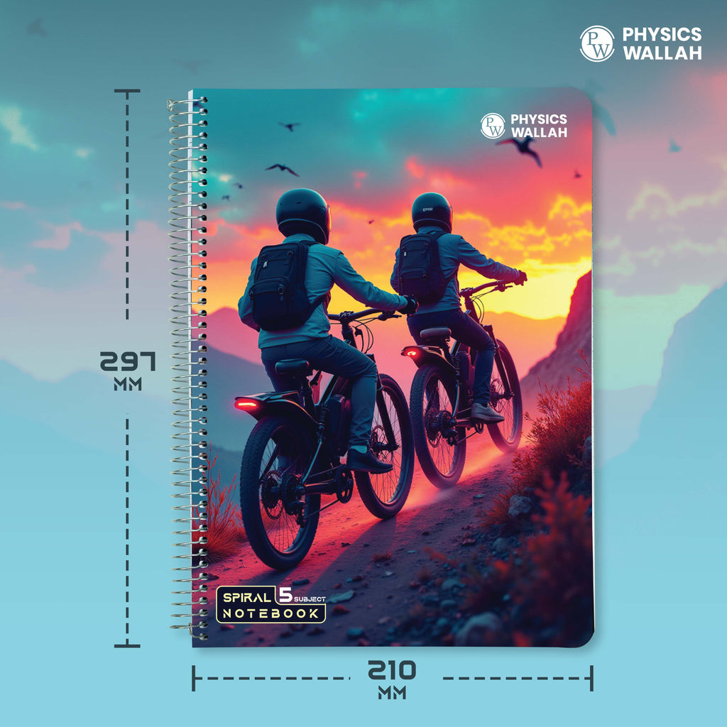 5-Subject Spiral adventure Notebook Single | 250 Pages Ruled  | Multi-Sectioned | High-Quality Paper | Perfect for School, College & Exam Preparation