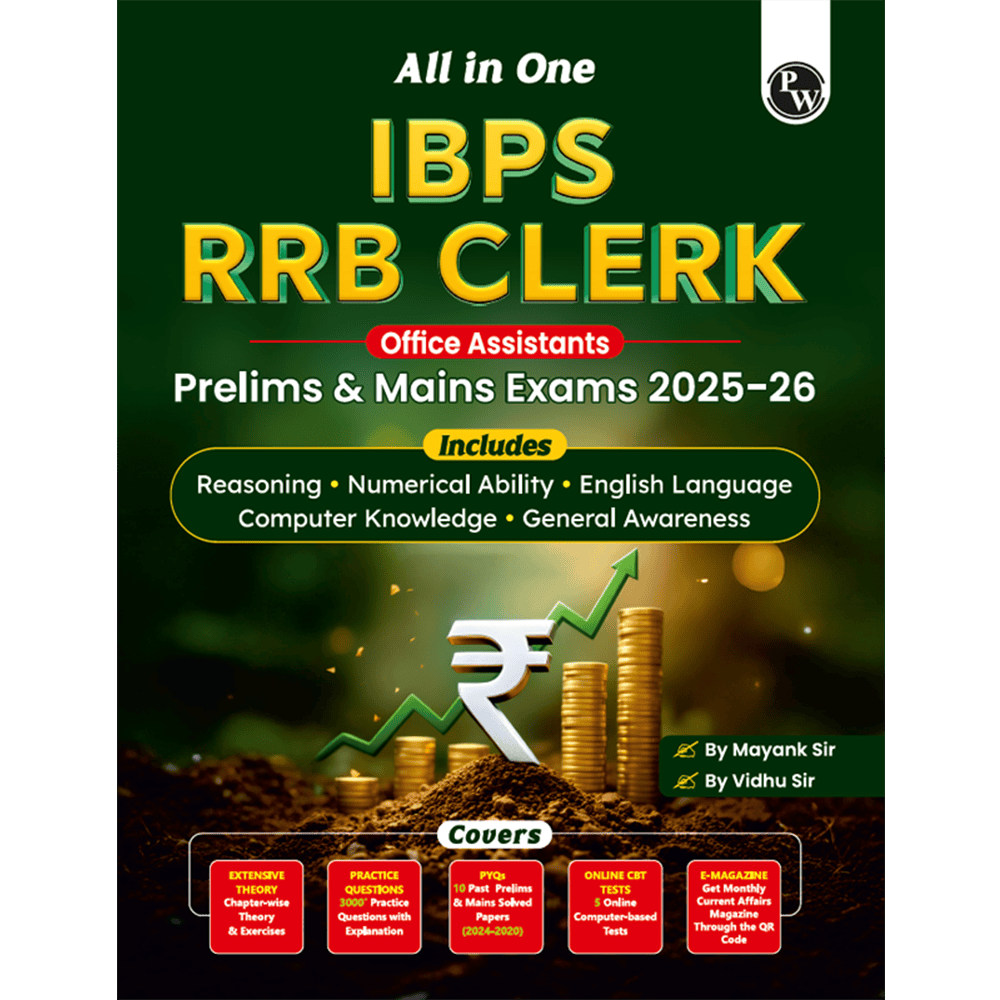 All in One IBPS RRB Clerk Prelims & Mains Exams 2025-26 By Mayank Sir & Vidhu Sir | Chapterwise Theory, Practice Questions | 10 Past Year Papers (PYQ)