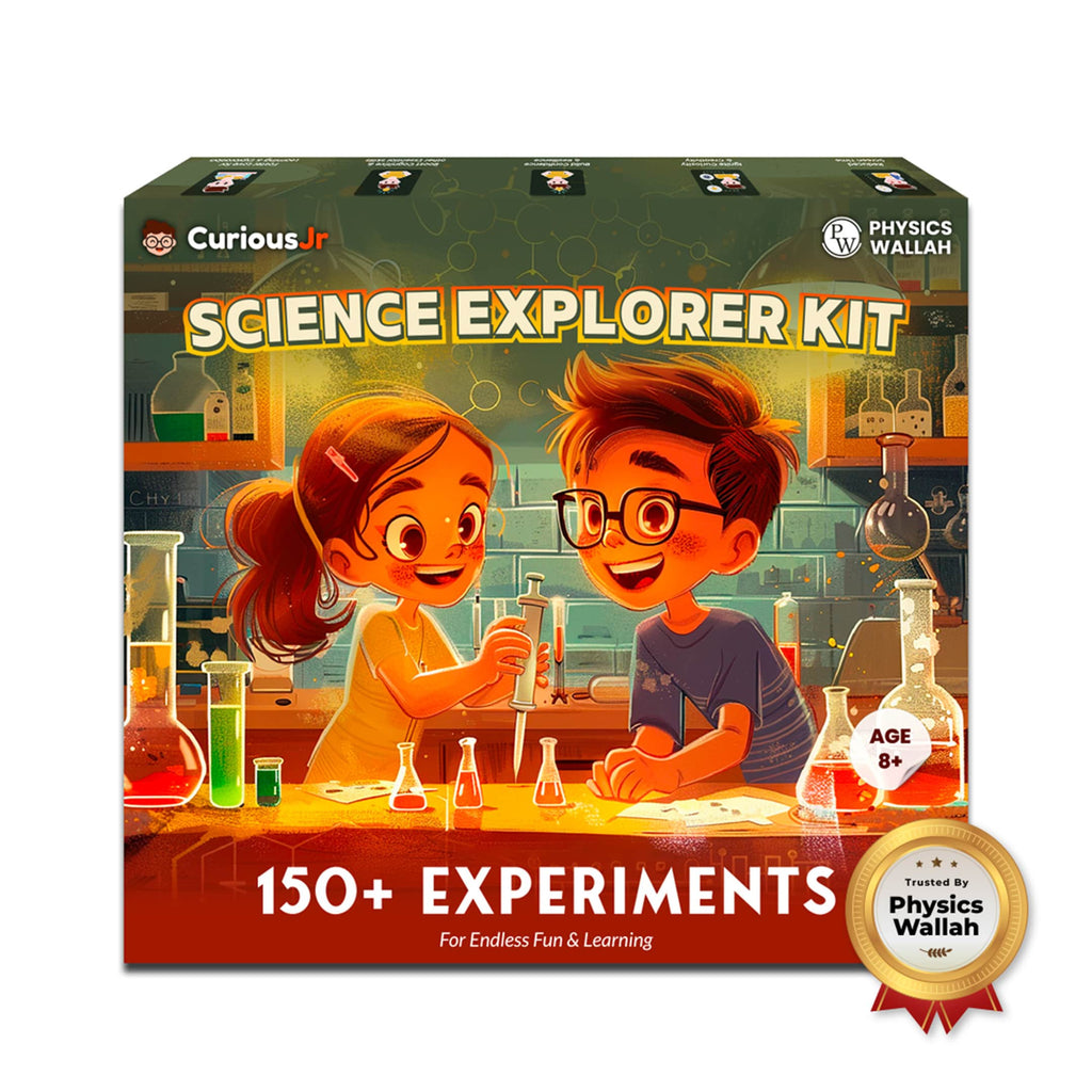 Curious Jr. 150 Science Explorer Kit for Boys and Girls| Birthday Gifts Ideas for Kids| STEM Learning Toys for 6,7,8,9,10,11,12,13,14 Year Olds| Science Project Kit