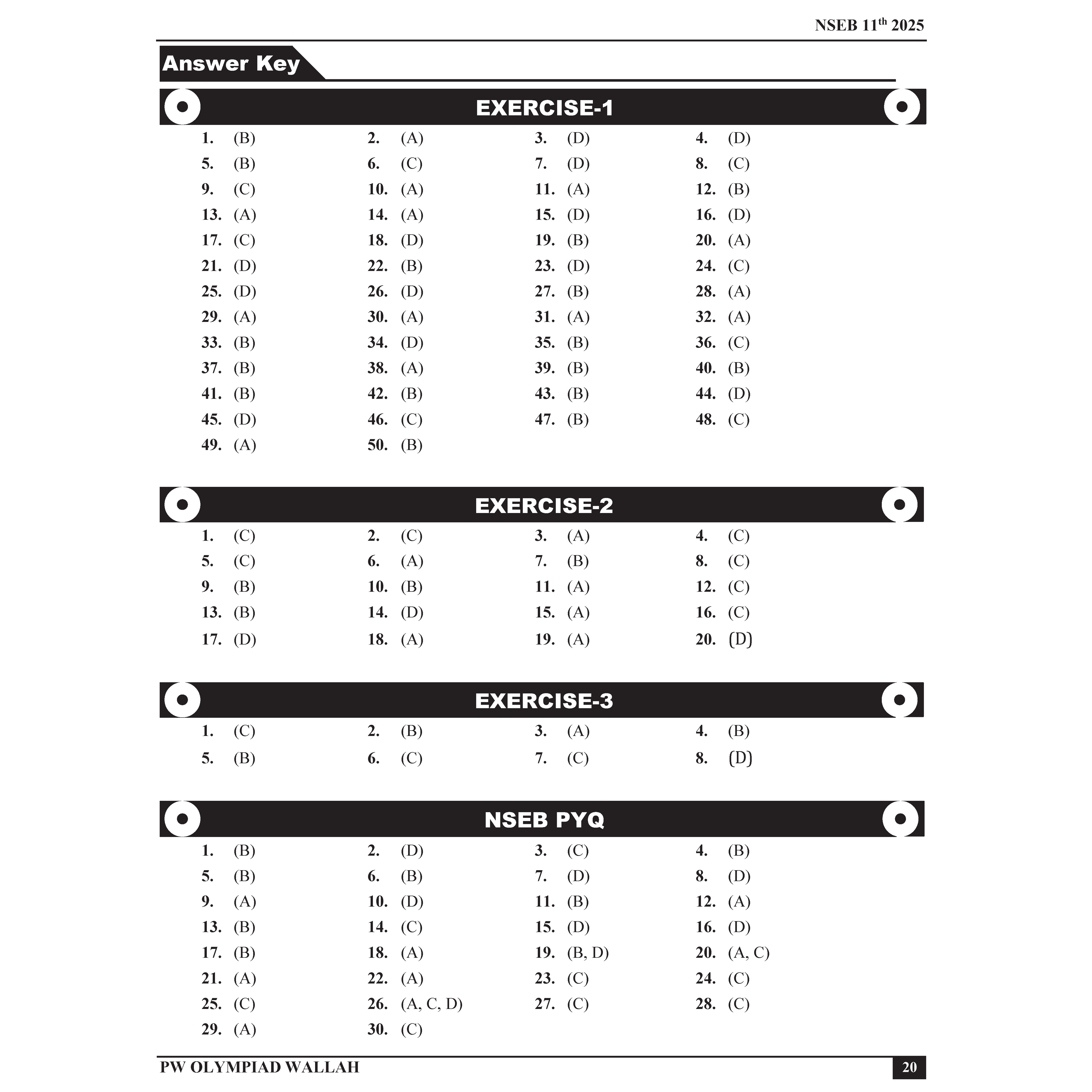 Olympiad Wallah NSEB Class 11 Advanced Biology (Part 2) For Biology Olympiad 2025 | Practice Questions, PYQ, Detailed Solutions | Ideal For INBO & IBO
