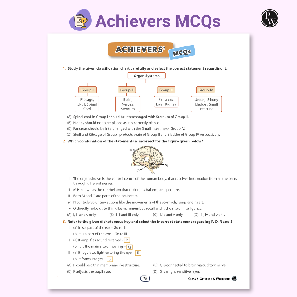 Olympiad Plus Workbook For Class 5 Science Prepguide, Concept Map, PYQs and Worksheets For After School Practice | NSO, ISO, iOS, Hindustan Olympiad, NSTSE and Others
