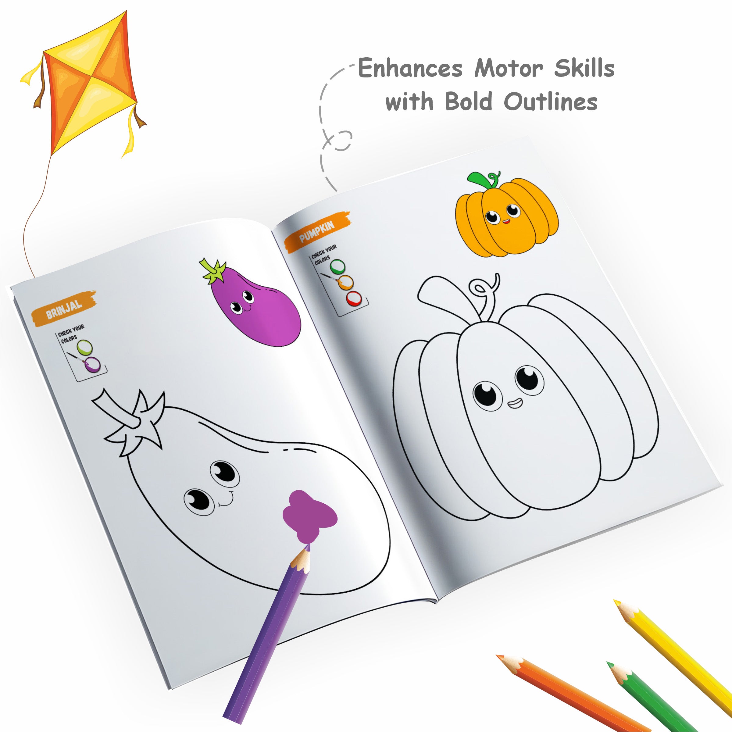 Copy Colour Book For Kids Set of 6 Books - Animals, Birds, Fishes & Sea Animals, Fruits, Vegetables, Cartoons | 2 to 6 Years Old | Ideal Birthday Gift Set for Growing Kids